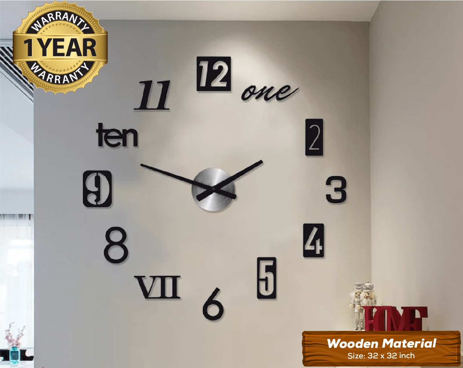 8153WOODENDIYCLOCKWITH12INCHESNEEDLESA29woodenmin Araish Homes